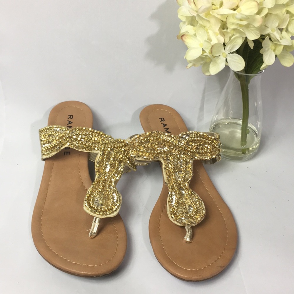 Rampage Caiden gold sandals 6.5